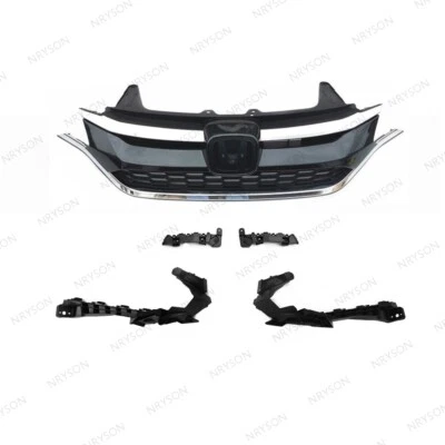 6PC For Honda CRV CR-V 2015 2016 Bumper Headlight Brackets + Front Chrome Grille - Image 1 of 4