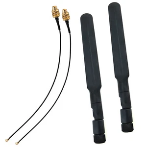 PCI-e RP-SMA 30cm Extension Cable 8dBi WiFi Bluetooth Dual Band External Antenna - Picture 1 of 10