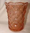 Bohemian Czech? Art Deco Salmon Pink Textured Glass Vase