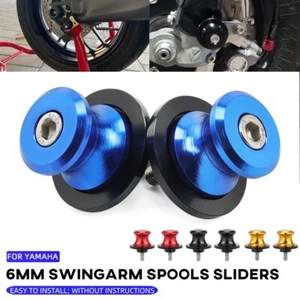6MM Swingarm Spools For YAMAHA MT01 MT03 MT25 FJ09 FZ 09 XSR 900 MT09 Tracer 900 - Picture 1 of 35