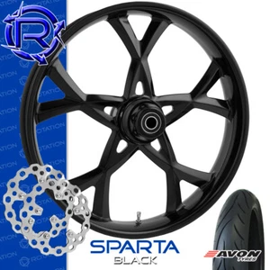 Paquete de ruedas de motocicleta personalizadas Rotation Sparta negras Harley Touring 23" - Imagen 1 de 4