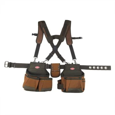 Adjustable 52 Inch Brown Tool Belt with Reinforced Pouches for DIY Projects - Image 1 of 4