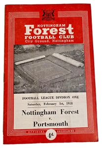 Programa de fútbol americano Nottingham Forest v Portsmouth 1/2/58 - Imagen 1 de 9