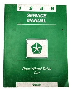 1989 Chrysler Dodge Plymouth Service Manual ALL Rear Wheel Drive OEM MOPAR - Foto 1 di 19