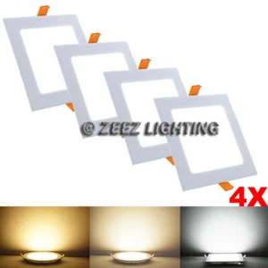 4X 4W 3.75-Inch Square Cool White Recessed Lighting LED Ceiling Down Spot Light - Picture 1 of 12