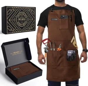 Aprons for Men, Woodworking Apron with Tool Pockets, Canvas Work Apron - Picture 1 of 8