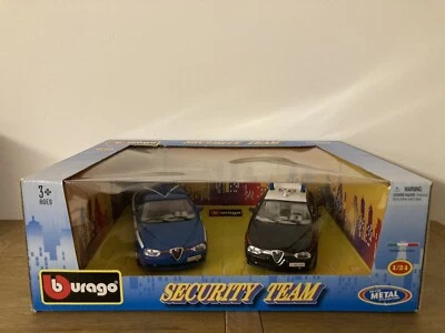 BURAGO GIFT SET 1:24 SECURITY TEAM - 2 ALFA 156 POLIZIA-CARABINIERI - RARISSIMO - Immagine 1 di 3