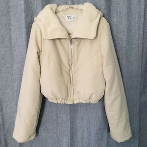 Chaqueta con Capucha PRINCESS POLLY Recortada Puffer Crema Para Mujer M/L - Imagen 1 de 8