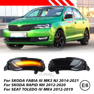 2X Espejo Intermitente Espejo Exterior Skoda Fabia MK3 Rapid Seat Toledo MK4 - Imagen 1 de 7