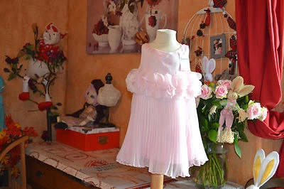 robe repetto neuve doublee petale 6/4/3/2/12 rose superbe ceremonie plissee PROM - Photo 1/4