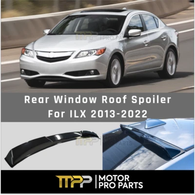 Se adapta a Acura ILX 2013-2022 estilo V negro brillante techo trasero ventana visera alerón ala Foto 1 de 4