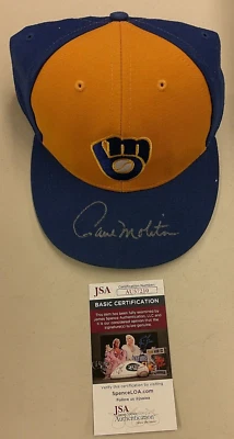 PAUL MOLITOR MILWAUKEE BREWERS SIGNED AUTO Cooperstown Collection 8 CAP HAT JSA - Image 1 of 4