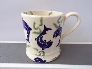 Early Emma Bridgewater Spongeware ‘Fish & Weed’ 1/2pt Mug - Picture 1 of 9