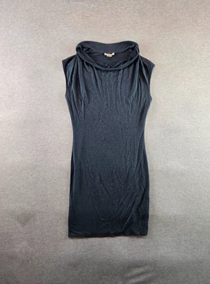 Helmut Lang Dress Womens Small Blue Wool Modal Blend Cowl Neck Sleeveless Body - Image 1 of 4