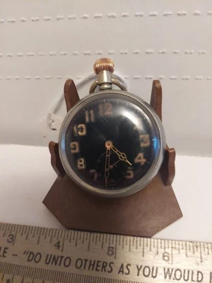 Reloj Bolsillo Waltham Segunda Guerra Mundial Militar Esfera Negra Raro y Funcionando Foto 1 de 4