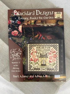 Blackbird Designs EVENING SHADES THE GARDEN Cross Stitch Pattern No 3 & Fabric - Picture 1 of 6