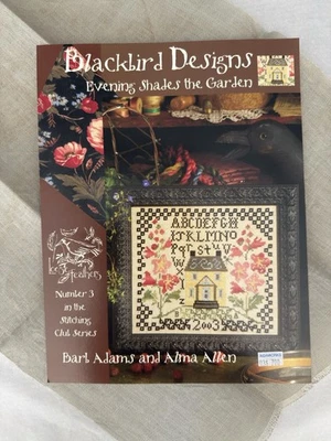 Blackbird Designs EVENING SHADES THE GARDEN Cross Stitch Pattern No 3 & Fabric - Image 1 of 4