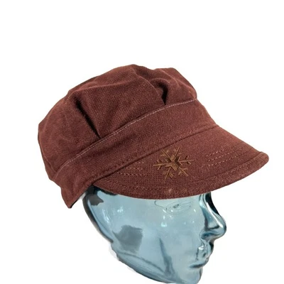 Boné REI Vintage Feminino Borgonha Estilo Militar Flat Top Tamanho P/M - Imagem 1 de 4