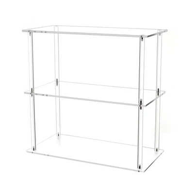 Acrílico transparente rectangular de 3 niveles con soporte de exhibición de mesa de metal para escritorio... Foto 1 de 4