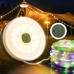 33 Fuß Tragbare Camping Lichterkette USB Wiederaufladbar LED Outdoor Zelt Licht - Bild 1 von 10