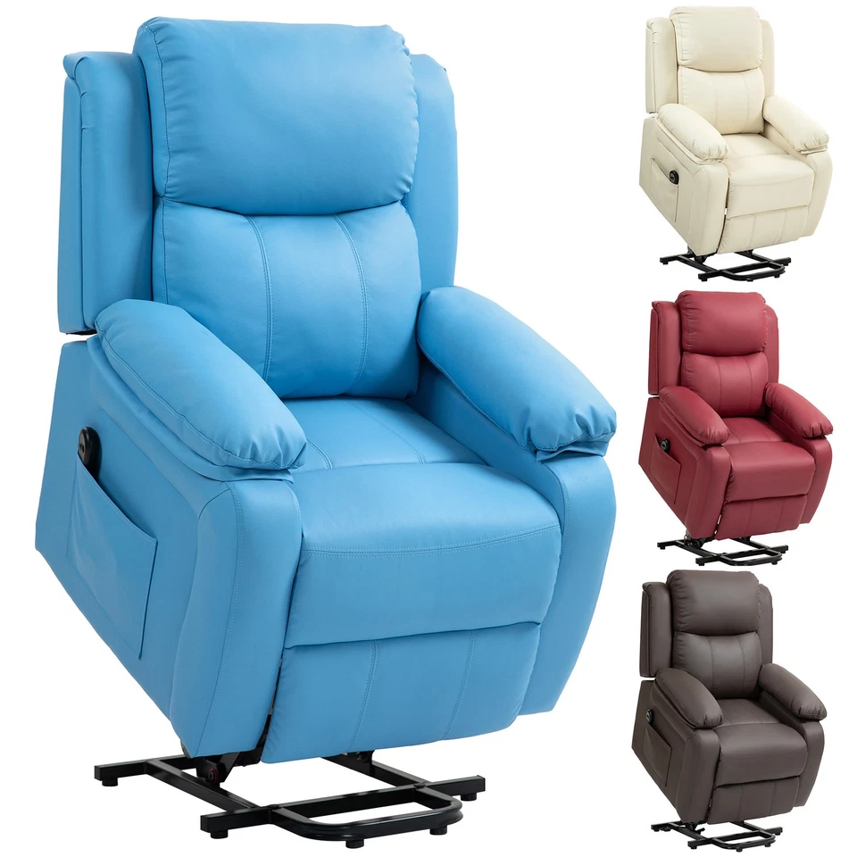 HOMCOM Poltrona Relax Reclinabile 160° Elettrica e Alzapersona Similpelle