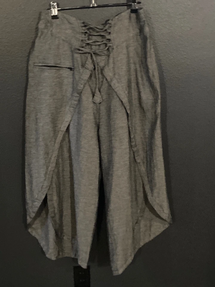 Wrap-around 100% Cotton Boho Yoga Palazzo Pants, Plus Size - Image 1 of 4