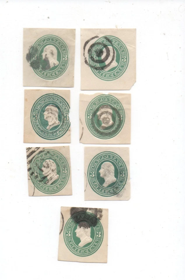 United States used cut square U163 x7 - Image 1 of 1