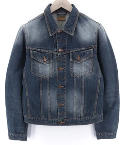 Nudie Jeans Billy Blue Friend Men's Jacket M Non-Padded Polo Shirt Organic - Picture 1 of 8