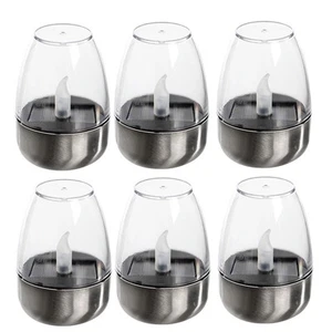 Solar Tea Lights Outdoor Candle Flameless Flicker Solar Table Lamp LED7260 - Picture 1 of 10