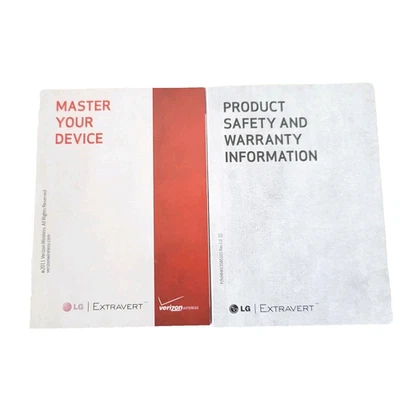Verizon LG Extravert Owner's Manual Product & Warranty Information Booklets - Image 1 of 2