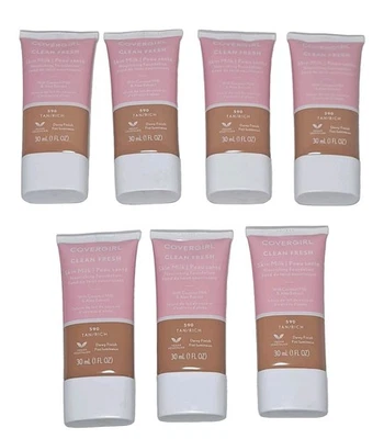 Covergirl Clean Fresh Skin Milk Nourishing Foundation 590 TAN/ RICH NEW Lot Of 7 - Image 1 of 4