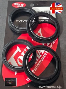 fits: KAWASAKI KX 250 K/L 1996-2001 JAPANESE FORK OIL SEALS / DUST SEALS PAIR UK - Picture 1 of 3