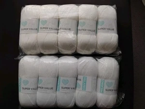 Milano Super Value Double Knit Wool WHITE Bundle X 10 FREE POST - Picture 1 of 5