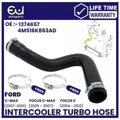 LOWER INTERCOOLER TURBO HOSE FOR FORD FOCUS MK2 & C-MAX 1.8TDCI 115BHP 1374657 - Image 1 of 4