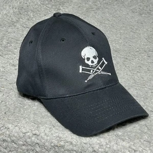 Jackass Movie Fitted S/M Hat Adult Skull Crutches Black Ball Cap Movie Promo - Picture 1 of 11