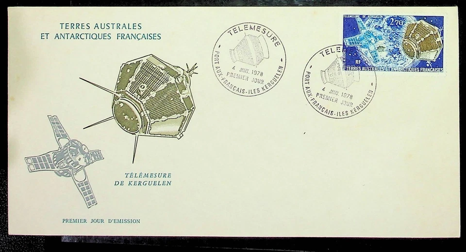 French Southern & Antarctic Territory Sc C52 - FDC OF 1977 - SATELLITE  - Image 1 of 1