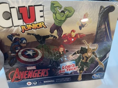 Clue Junior Marvel Avengers Loki's Big Trick Hasbro Gaming Ages 5+ 2021 New Seal - Image 1 of 2