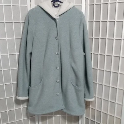 d&co denim company Sherpa Lined Hooded Jacket Light Blue Women's XL - Image 1 of 4