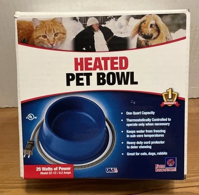 Farm Innovators Heated Pet Bowl w/Anti Chew Cord for All Breed Sizes 1 Quart New - Image 1 of 3