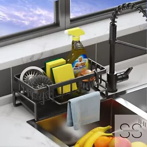 Sponge Holder for Kitchen Sink, Kitchen Sink Caddy Rustproof 304 Stainless Steel - Picture 1 of 12