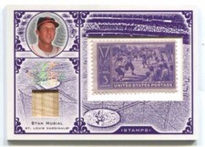 2005 LEAF CENTURY STAMP CENTENNIAL RELIC #5 STAN MUSIAL CARDINALS 19/39