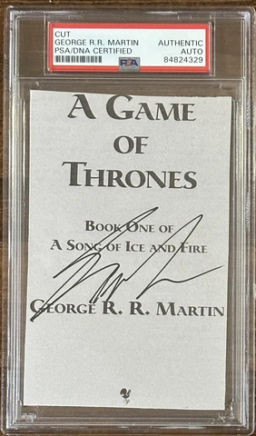 GEORGE RR MARTIN SIGNED GAME OF THRONES BOOK PAGE AUTHOR AUTOGRAPH PSA DNA COA Cover