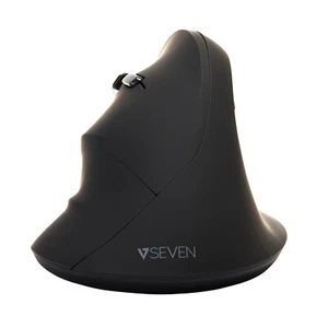 V7 MW400L Left Hand 2.4Ghz Vertical Ergonomic Mouse - Black - Wireless Connec... - Picture 1 of 8