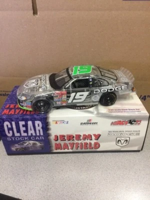 Coche Dodge NASCAR Diecast 1 24#19 Jeremy Mayfield 2002 stock transparente Foto 1 de 4