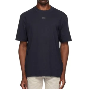 Hugo Boss Men's Short Sleeve HUGO Center Small Logo Jersey T-Shirt Dark Blue S - Picture 1 of 2