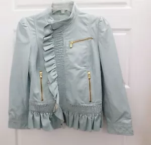 Chaqueta de cuero NAPA Seafoam verde cordero talla 36 EUR - Imagen 1 de 5