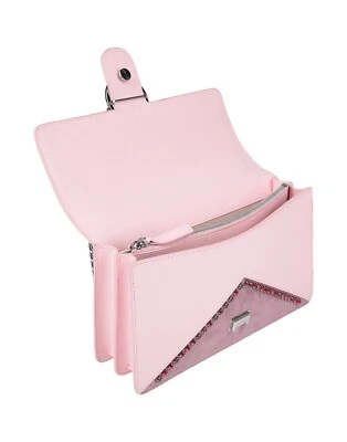 PINKO Leather Crossbody Bag 'YOU ARE FUNNY' Love Birds Chain Strap - Image 1 of 4