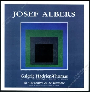 Joseph Albers Homenaje a la Plaza París 1989 galería anuncio impreso vintage - Imagen 1 de 7