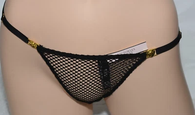 Nuevo con etiquetas Victoria's Secret Negro Muy Sexy Red Tanga Tanga Panty Ajustable L Foto 1 de 4