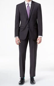 $640 Calvin Klein Mens Gray Slim X Fit Wool 2-Piece Jacket Pants Suit Size 38R - Picture 1 of 9